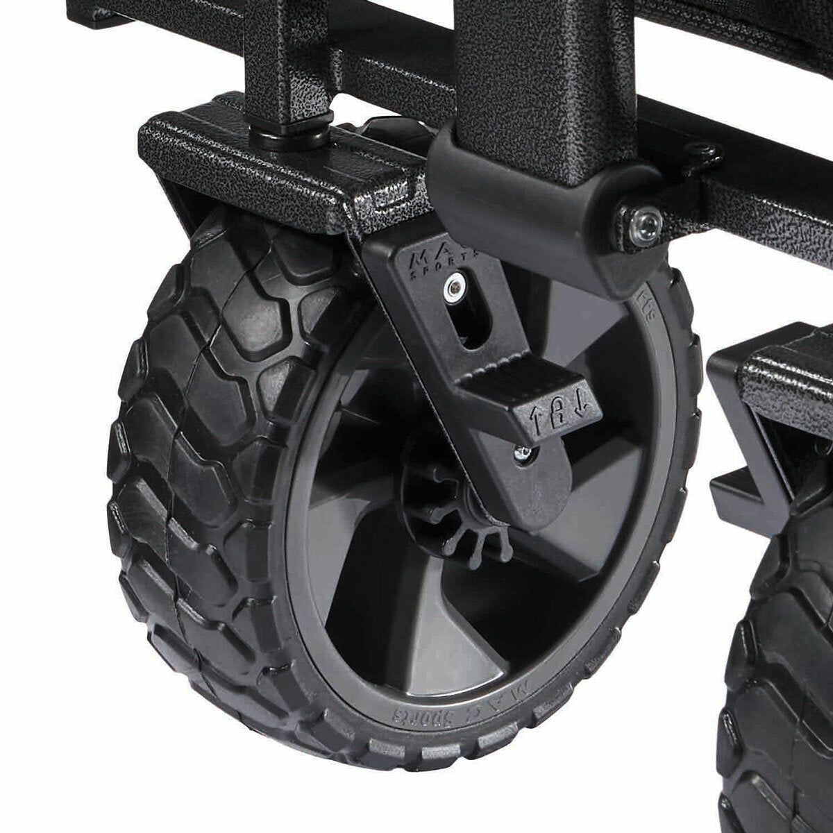 Mac Sports XL Steel Folding Wagon FY26 Brakes All Terrain 159kg Grey Cart