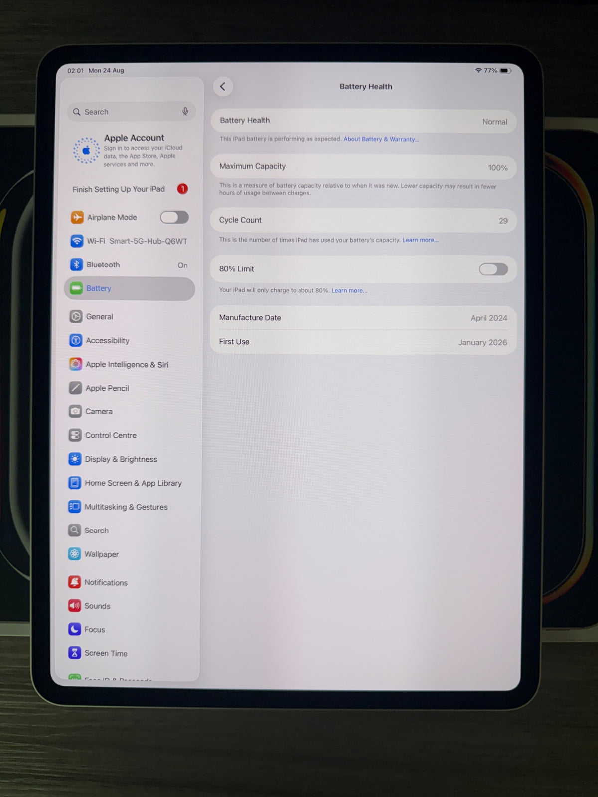 Apple iPad Pro 13" M4 2024 7th Gen 1TB WiFi 6E Silver Tablet MVX73NF/A