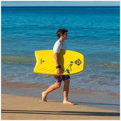 Scott Burke Surf Krypton EPS Bodyboard With Leash Yellow