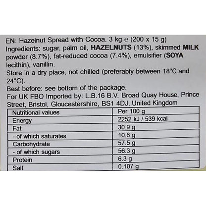 Nutella Hazelnut Spread With Cocoa 3kg Large Bulk Jar Chocolate Breakfast Dip