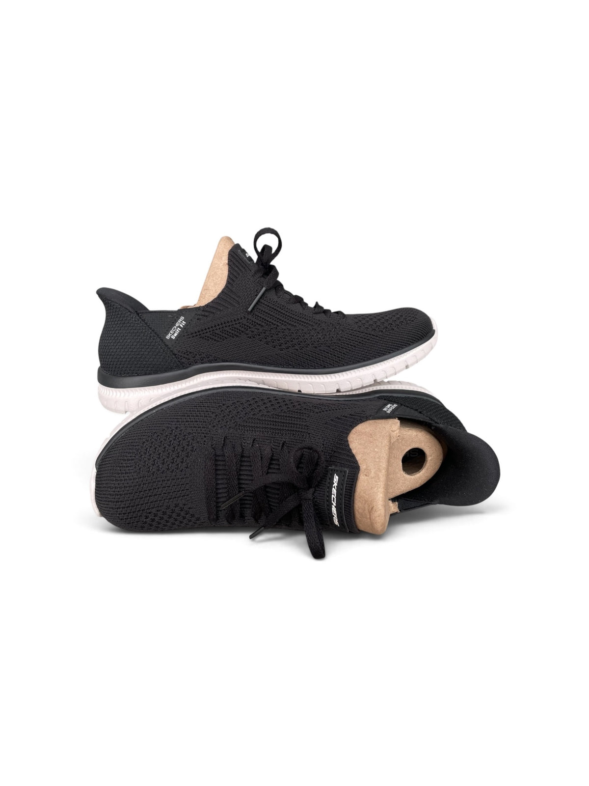 Skechers Ladies Swift Fit Slip On Trainers Shoes Black UK Size 4