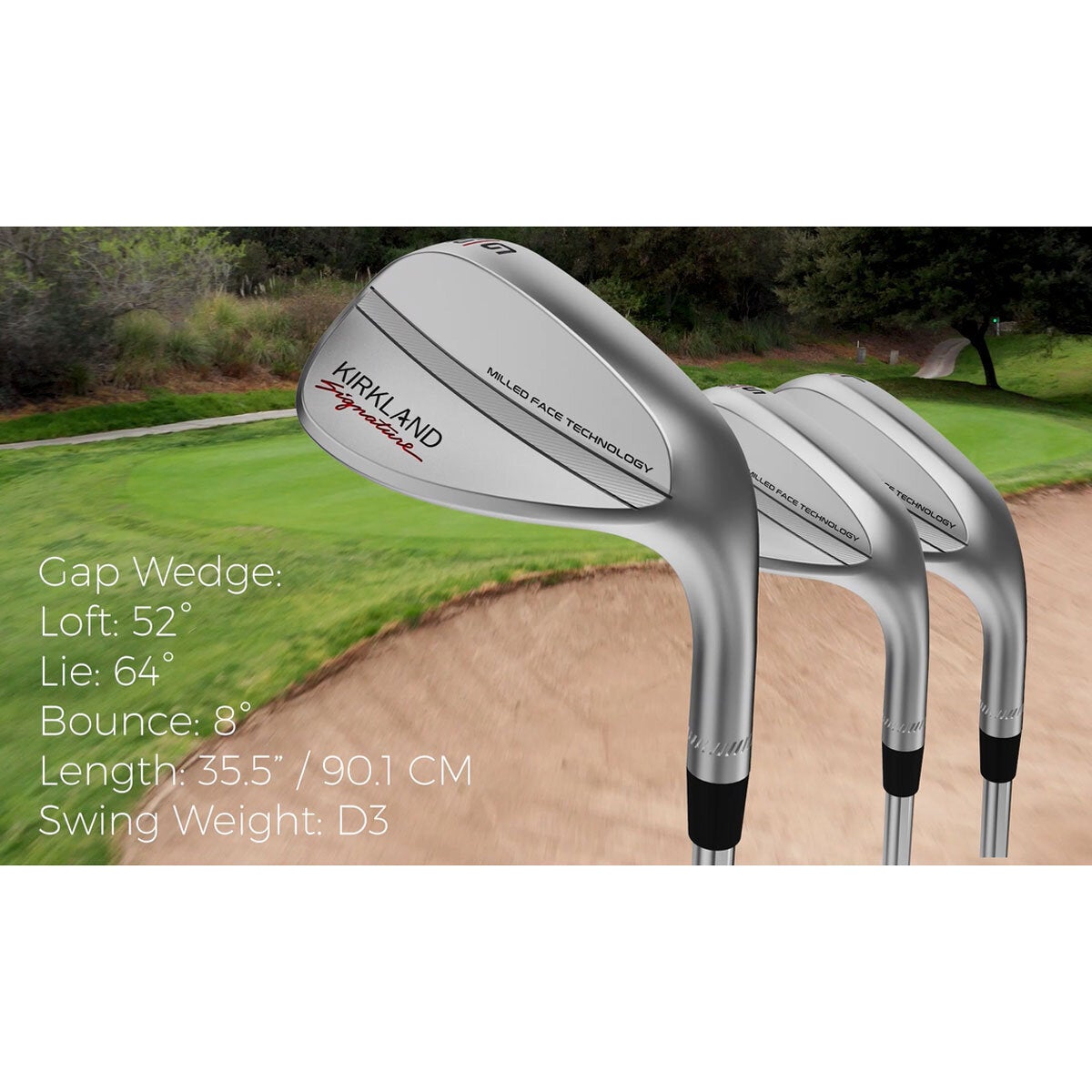 Kirkland Signature 3 Piece Golf Wedge Set Right Handed Milled Face Steel