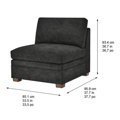 Thomasville Tisdale Dark Grey Fabric Armless Chair