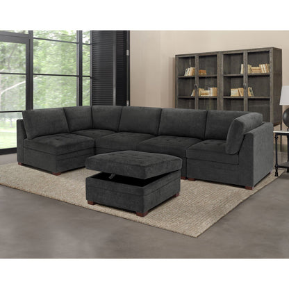 Thomasville Tisdale Dark Grey Fabric Armless Chair