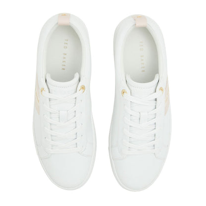 Ted Baker Riley Ladies Leather Trainers White Pink Lace Up Shoe UK Size 5