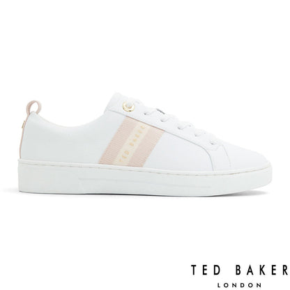 Ted Baker Riley Ladies Leather Trainers White Pink Lace Up Shoe UK Size 5