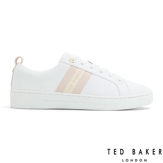 Ted Baker Riley Ladies Leather Trainers White Pink Lace Up Shoe UK Size 5