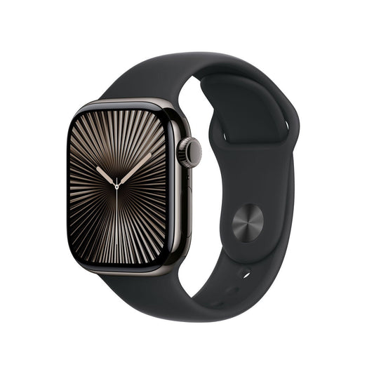 Apple Watch Series 10 GPS Cellular 42mm Slate Titanium Black Sport Band S/M