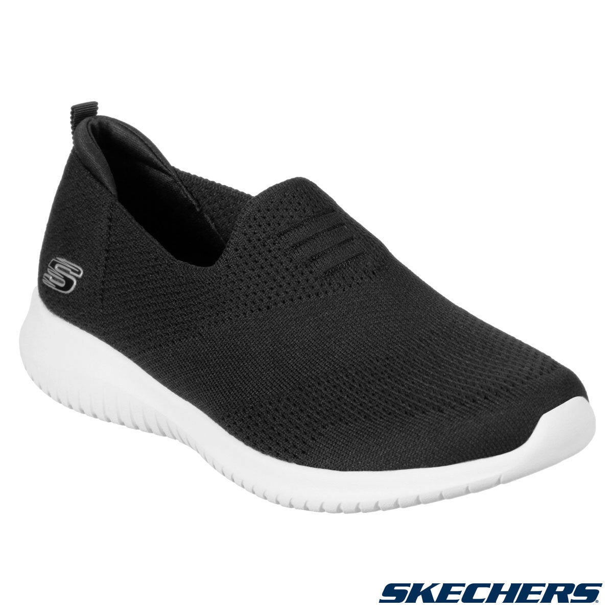 Skechers Ladies Ultra Flex P135 Slip-On Trainers Natural Comfort Sneakers Black