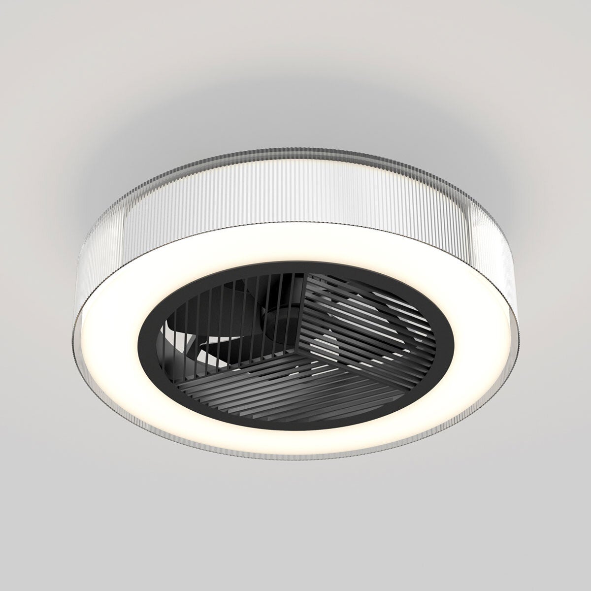 Artika Groove 20" LED Ceiling Fan Light Remote Control Black 51cm Bedroom