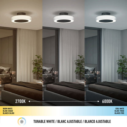 Artika Groove 20" LED Ceiling Fan Light Remote Control Black 51cm Bedroom