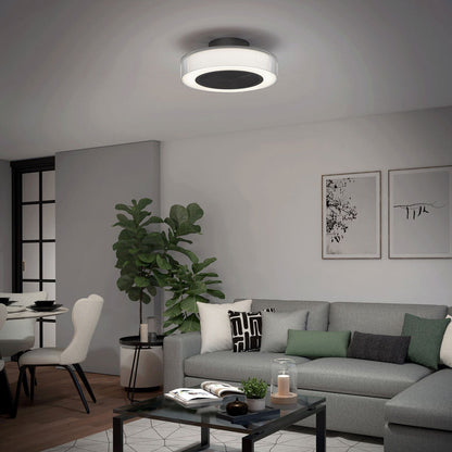 Artika Groove 20" LED Ceiling Fan Light Remote Control Black 51cm Bedroom