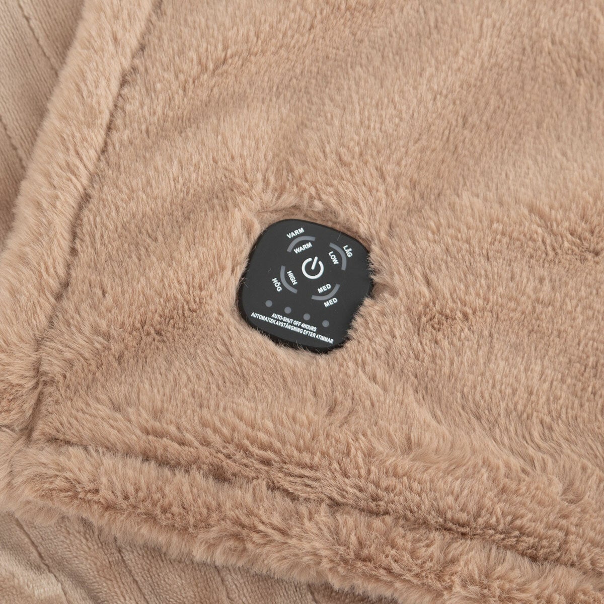 Berkshire Luxe Faux Fur Heated Throw Blanket 127x152cm 4 Heat Settings Beige