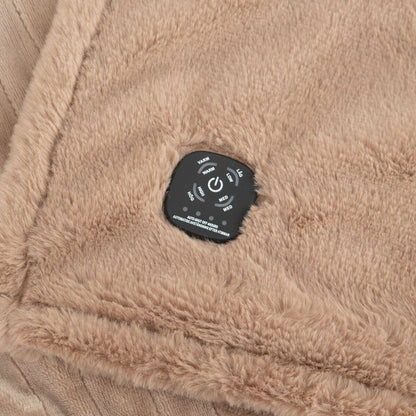 Berkshire Luxe Faux Fur Heated Throw Blanket 127x152cm 4 Heat Settings Beige