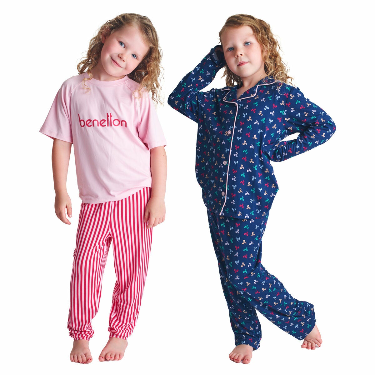 United Colours of Benetton Kids 4 Piece Pyjama Set Age 9/10 Various Colours