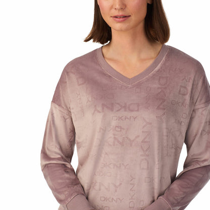 DKNY Ladies Velour Lounge Set 2 Piece Loungewear Tracksuit Various Colours Taupe