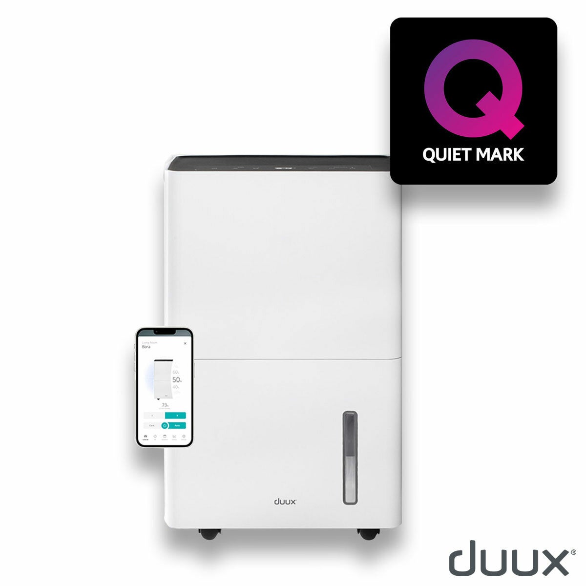 Duux Bora Smart Dehumidifier 30L Day DXDH30UK 50m² Laundry White 4L Tank
