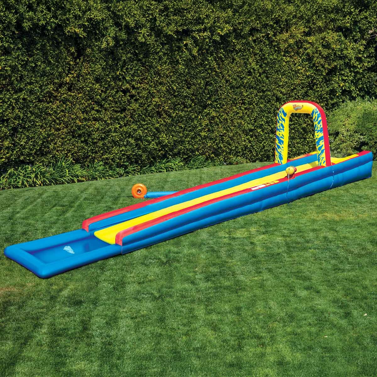 Wham-O Slip N Slide 32ft Constant Air Cushioned Kids Water Slide Blue Red