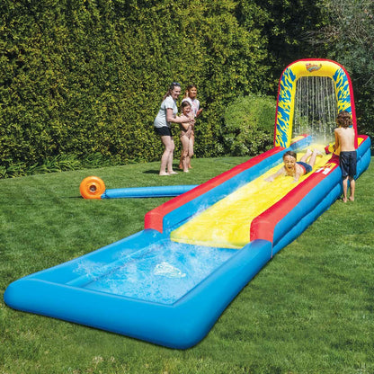 Wham-O Slip N Slide 32ft Constant Air Cushioned Kids Water Slide Blue Red