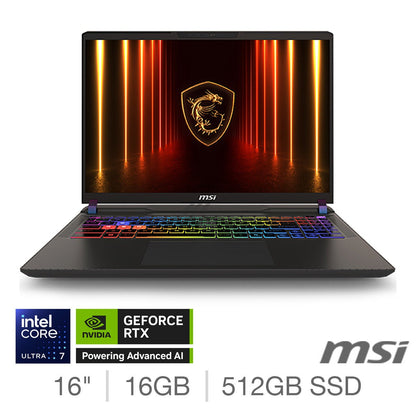 MSI Vector 16 HX AI Gaming Laptop RTX 5070 Ti Core Ultra 7 16GB 512GB QHD+
