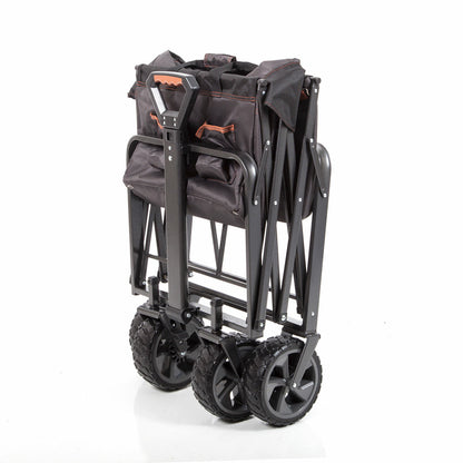Mac Sports XL Steel Folding Wagon FY26 Brakes All Terrain 159kg Grey Cart