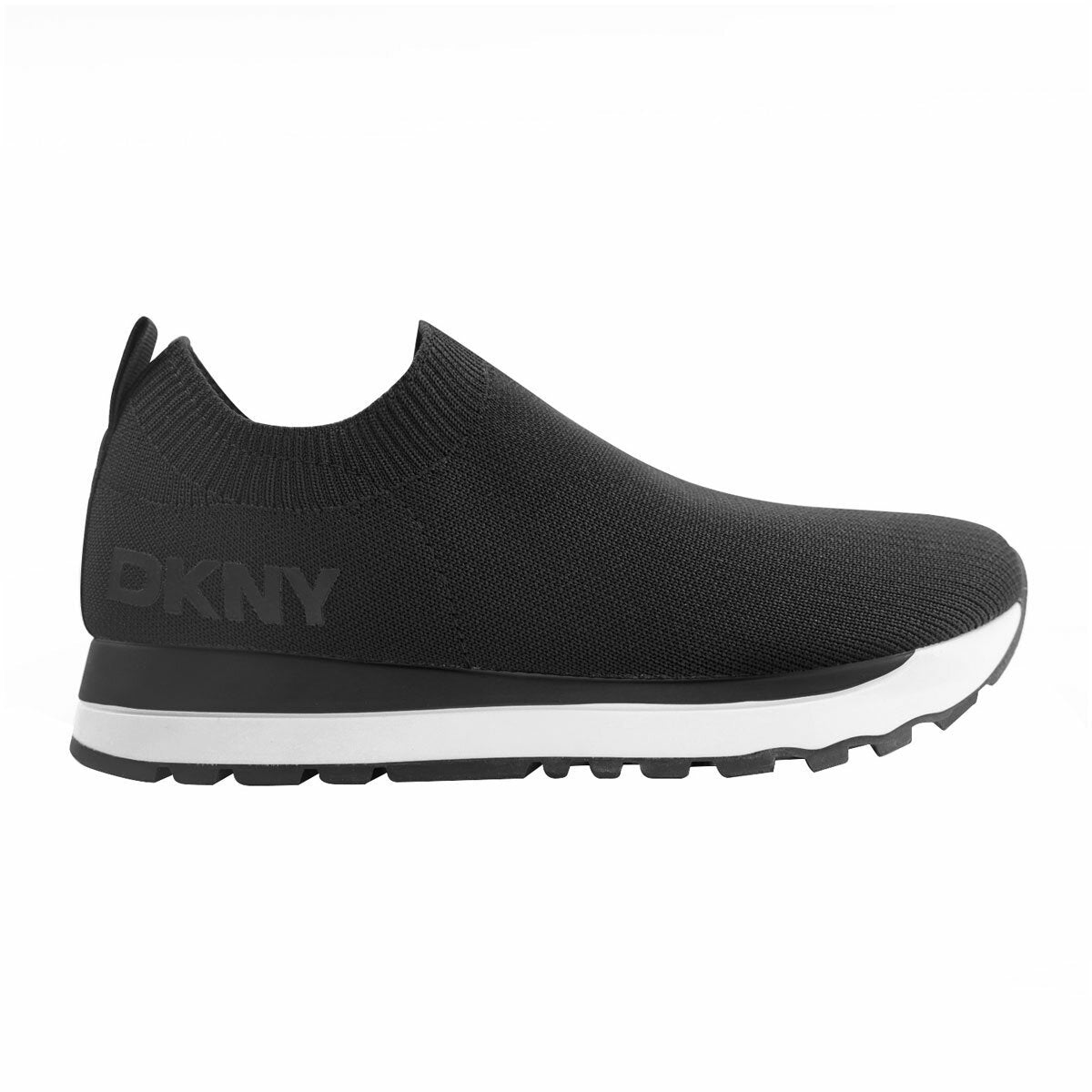 DKNY Jerri Knit Trainers Ladies Lace Up Casual Fashion Sneakers Shoes Black 8