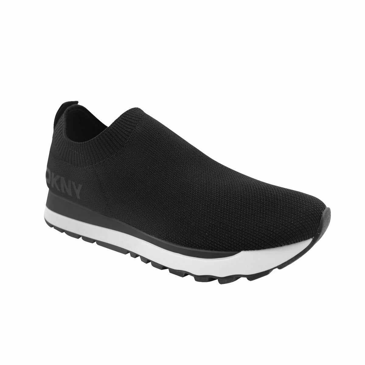 DKNY Jerri Knit Trainers Ladies Lace Up Casual Fashion Sneakers Shoes Black 8