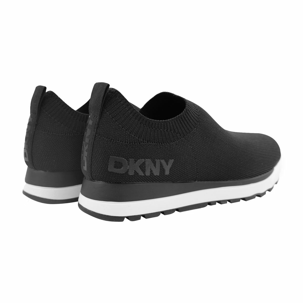DKNY Jerri Knit Trainers Ladies Lace Up Casual Fashion Sneakers Shoes Black 8