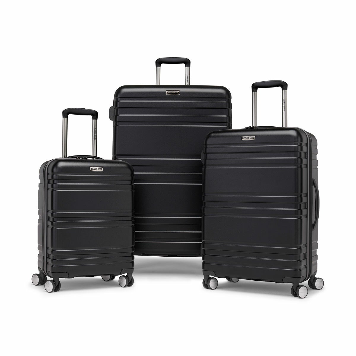 Samsonite Parallax 3 Piece Hardside Luggage Set TSA Lock Spinner 55cm Black