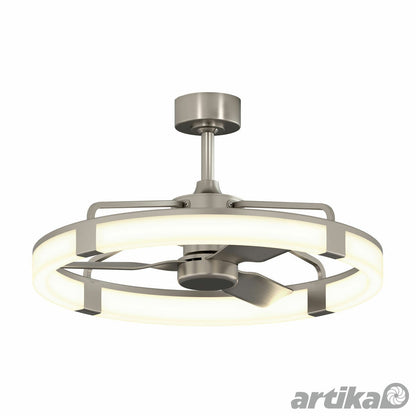 Artika Sunnyvale 28" Fandelier Ceiling Fan Light LED Remote Brushed Nickel