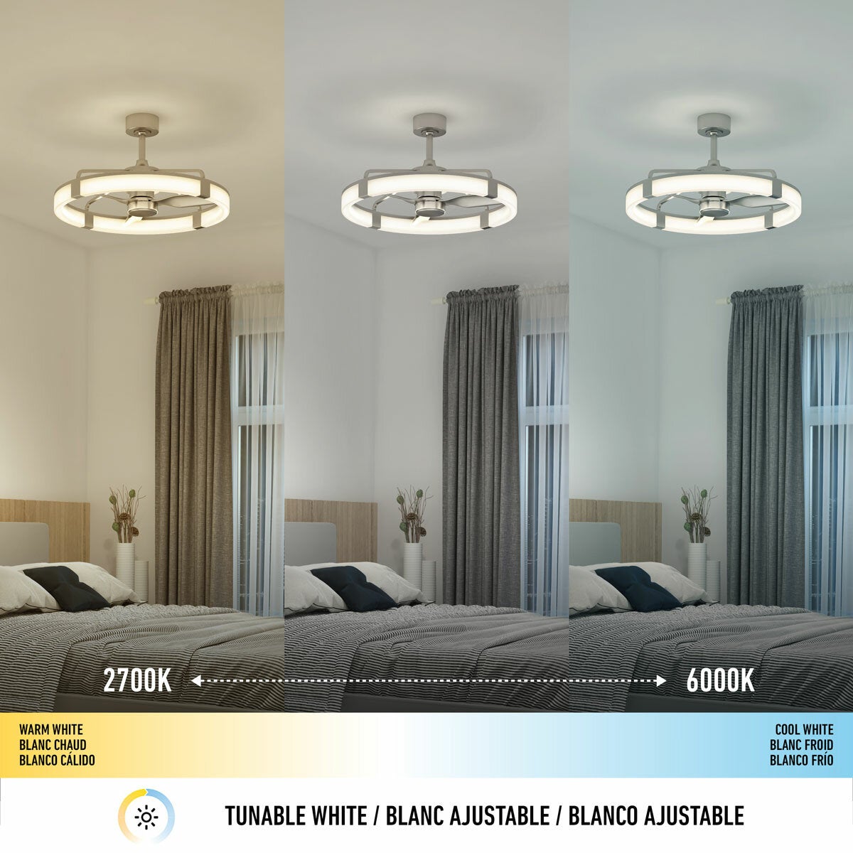 Artika Sunnyvale 28" Fandelier Ceiling Fan Light LED Remote Brushed Nickel