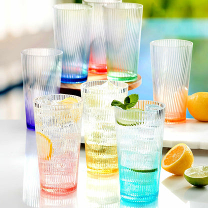 Pandex Ombre Acrylic Tumblers 651ml 8 Pack Dishwasher Safe Drinking Glasses