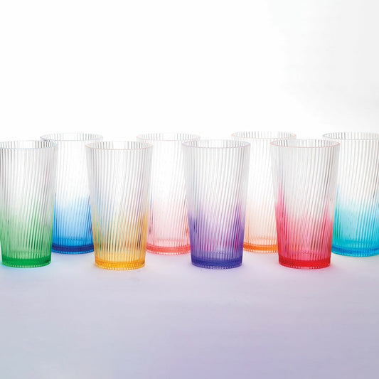 Pandex Ombre Acrylic Tumblers 651ml 8 Pack Dishwasher Safe Drinking Glasses