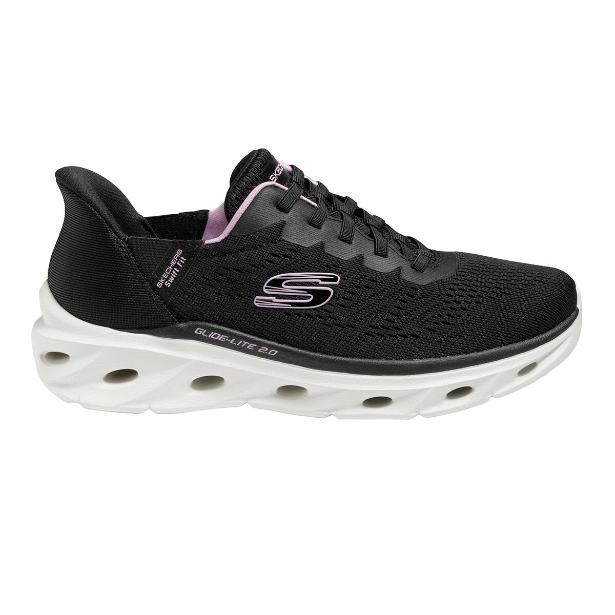 Skechers Ladies Glide-Step Swift Fit Slip-On Trainers Sneakers Black Sizes 7