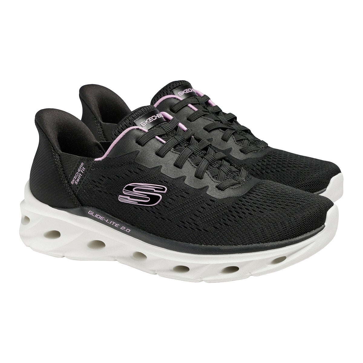 Skechers Ladies Glide-Step Swift Fit Slip-On Trainers Sneakers Black Sizes 7