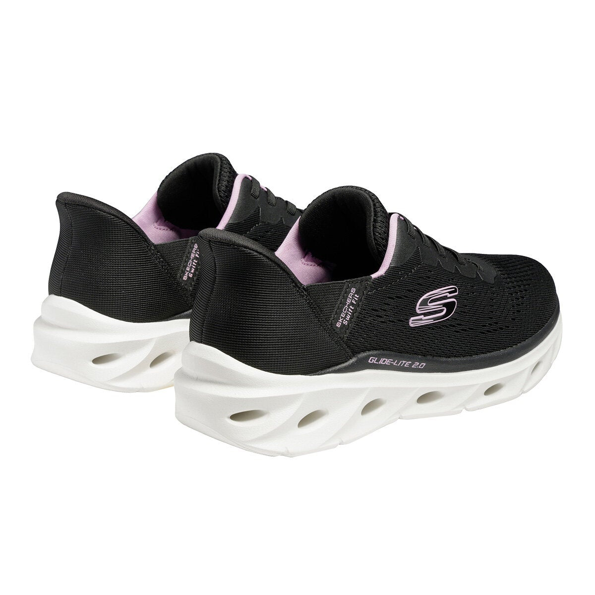 Skechers Ladies Glide-Step Swift Fit Slip-On Trainers Sneakers Black Sizes 7