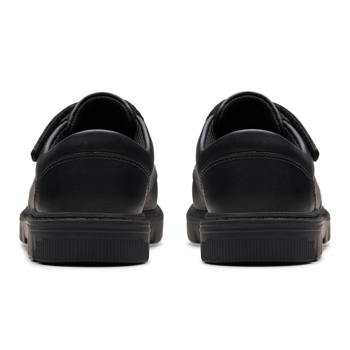 Clarks Kids Lorcam Edge Black Leather School Shoes Boys Girls-13 Junior 13