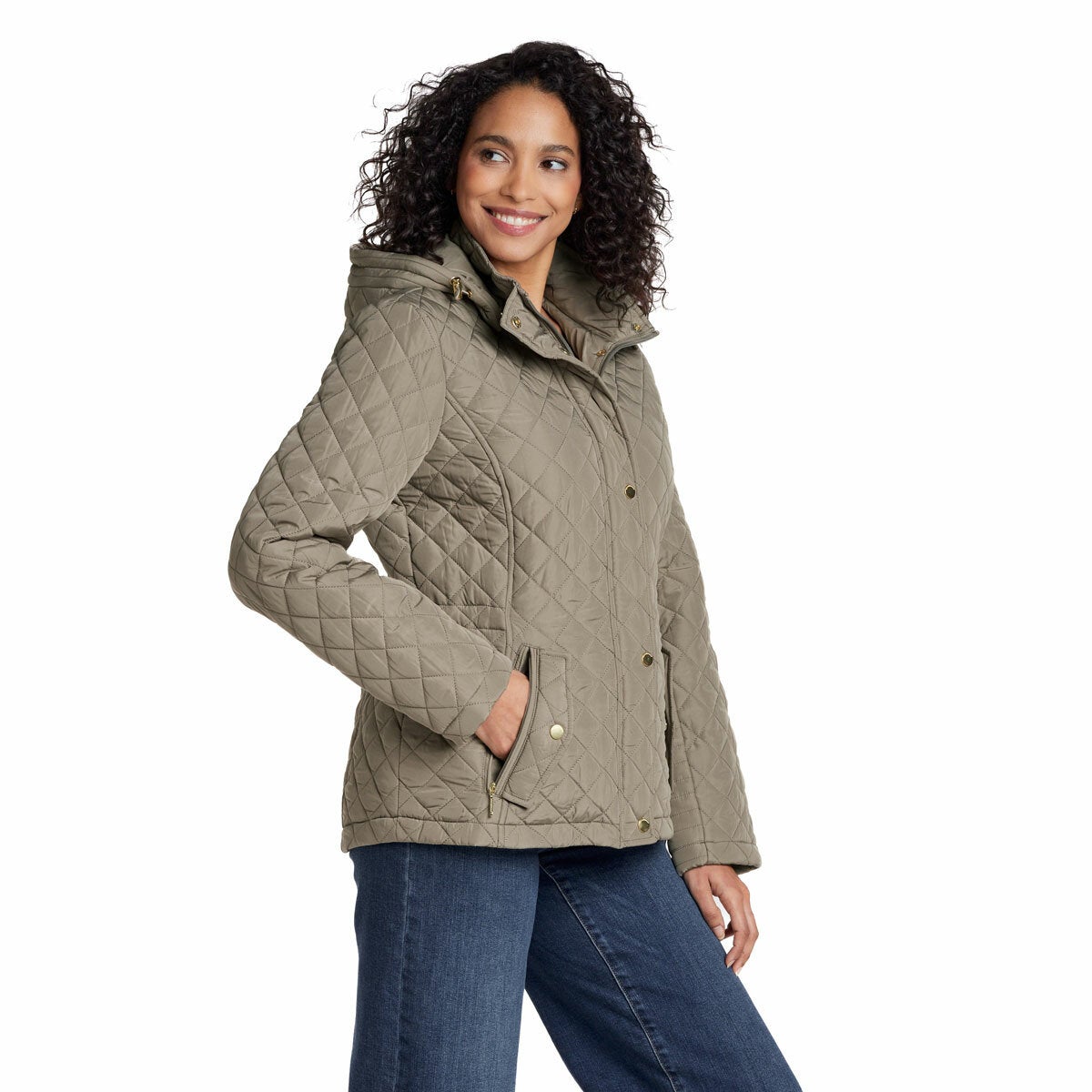 Weatherproof Ladies Short Quilted Jacket Brown Warm Winter Coat Gilet Size M