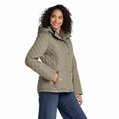 Weatherproof Ladies Short Quilted Jacket Brown Warm Winter Coat Gilet Size M