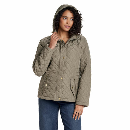 Weatherproof Ladies Short Quilted Jacket Brown Warm Winter Coat Gilet Size M