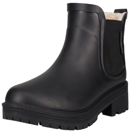 Weatherproof Ladies Fur Lined PU Ankle Boot Black UK Sizes 8 Winter Warm