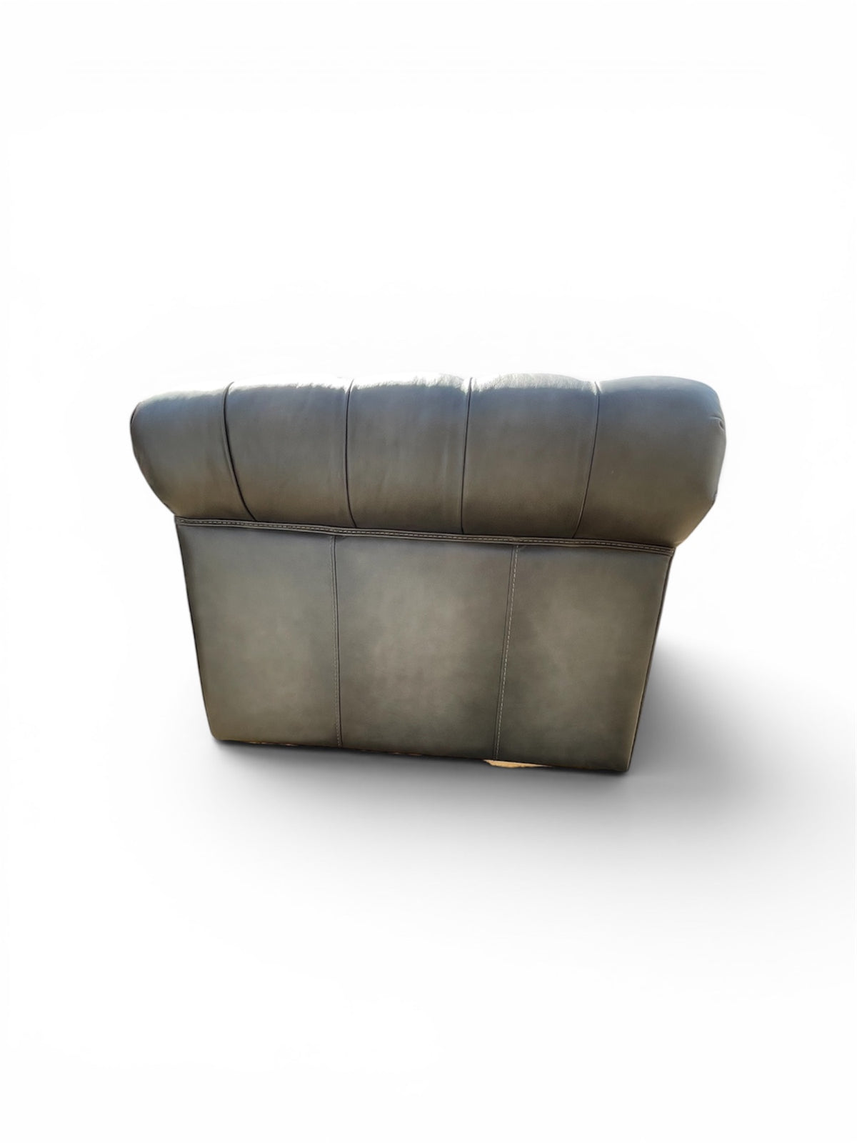 Chesterfield Allington 3 Seater Grey Leather Sofa 226cm Coil