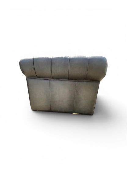 Chesterfield Allington 3 Seater Grey Leather Sofa 226cm Coil