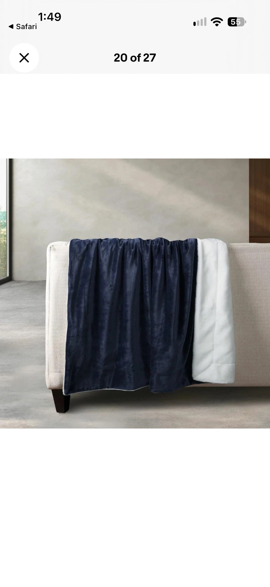 Life Comfort Ultimate Faux Fur Throw Blanket 152x177cm Soft Plush Sofa Bed navy