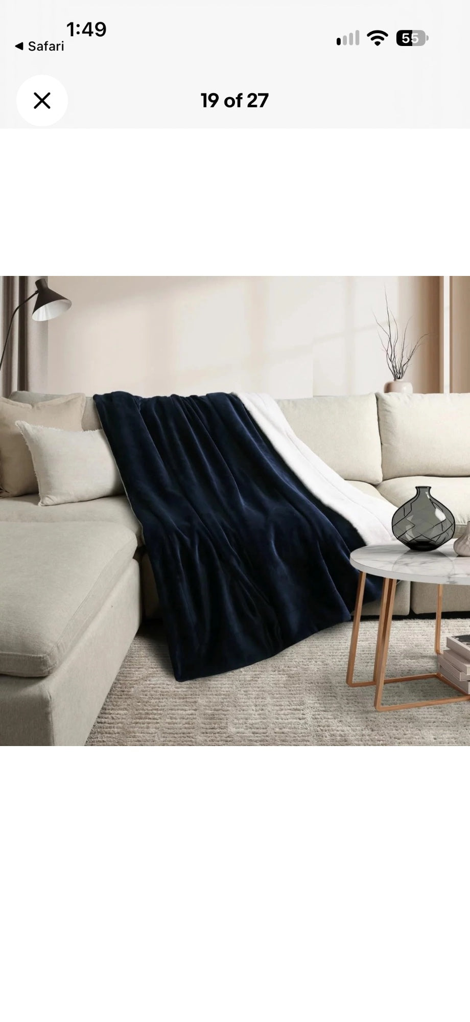 Life Comfort Ultimate Faux Fur Throw Blanket 152x177cm Soft Plush Sofa Bed navy