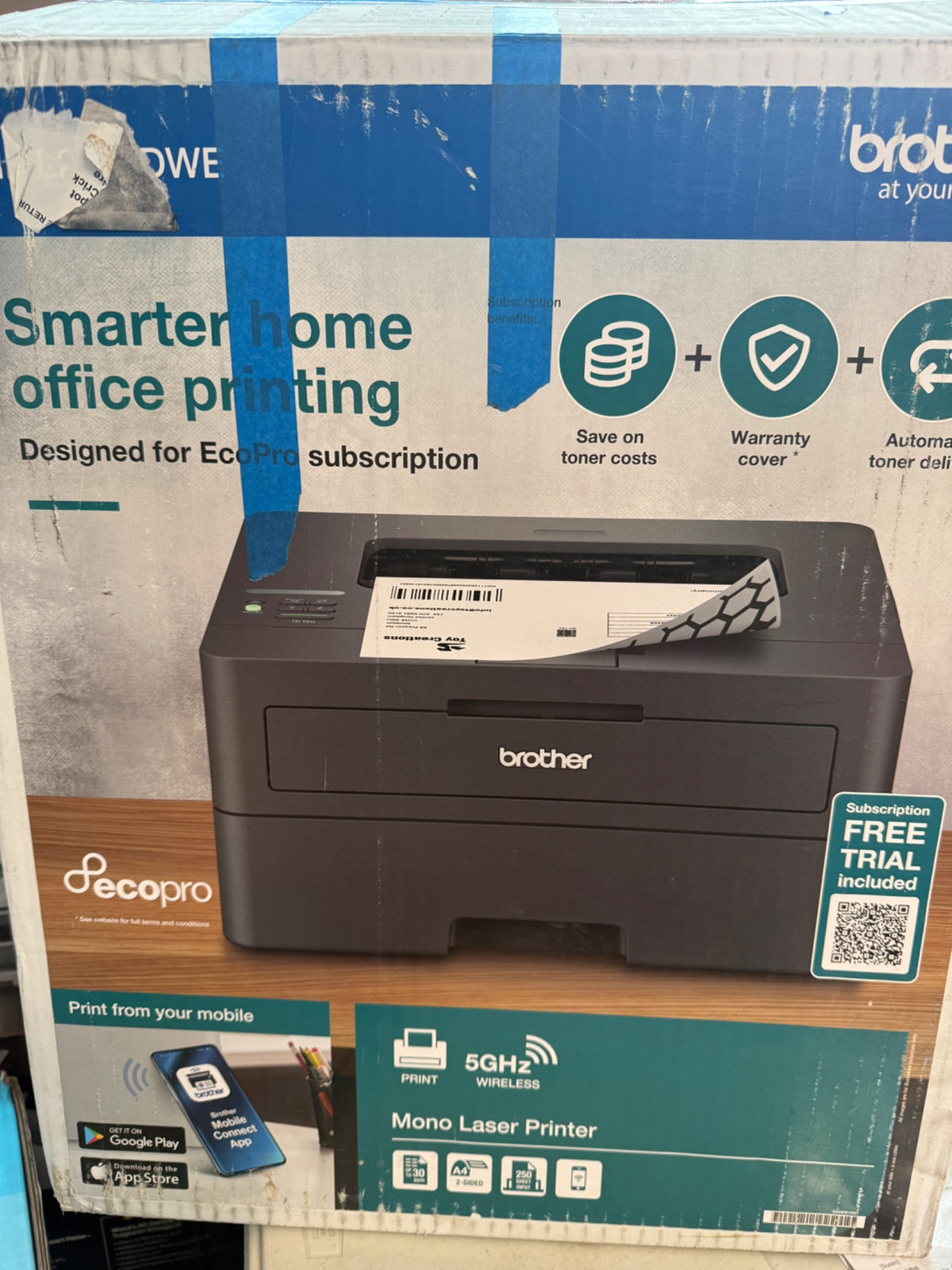 Brother HL-L2400DWE Mono Laser Printer 30ppm Auto Duplex 5GHz WiFi Wireless