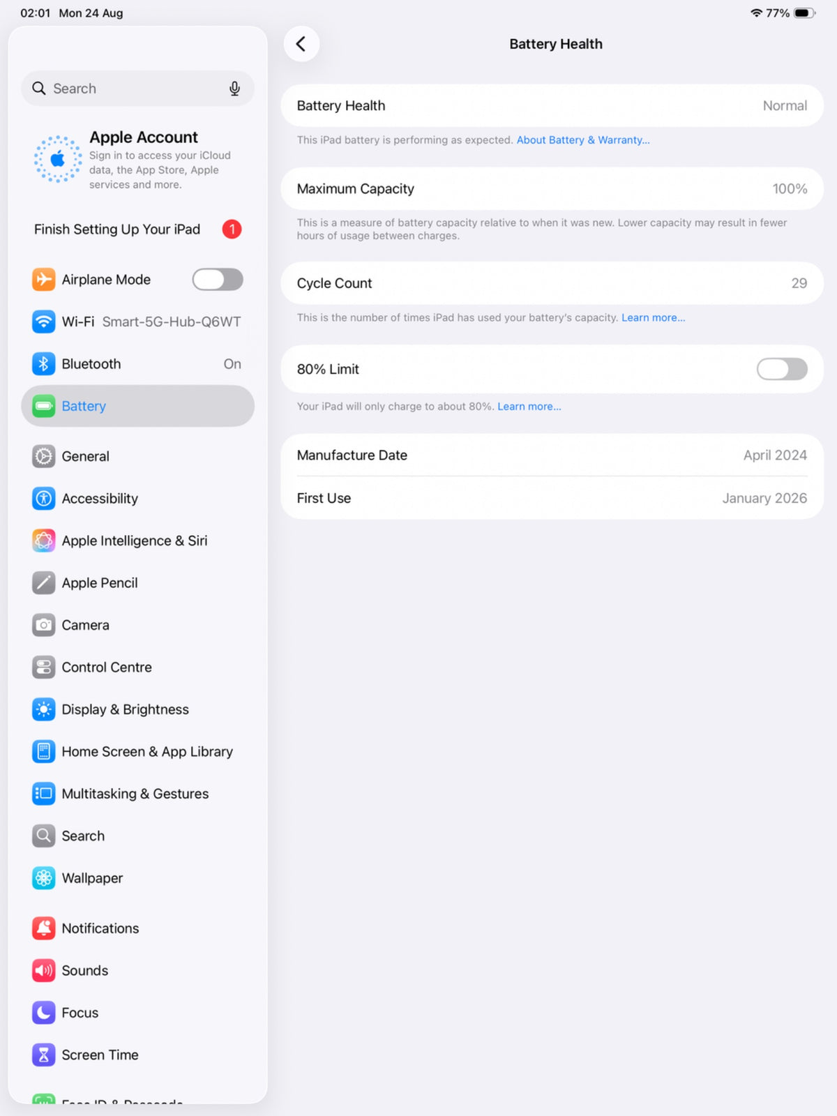 Apple iPad Pro 13" M4 2024 7th Gen 1TB WiFi 6E Silver Tablet MVX73NF/A