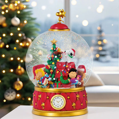 Christmas LED Snow Globe Spinning Glitter Light Up Festive Peanuts 31cm"