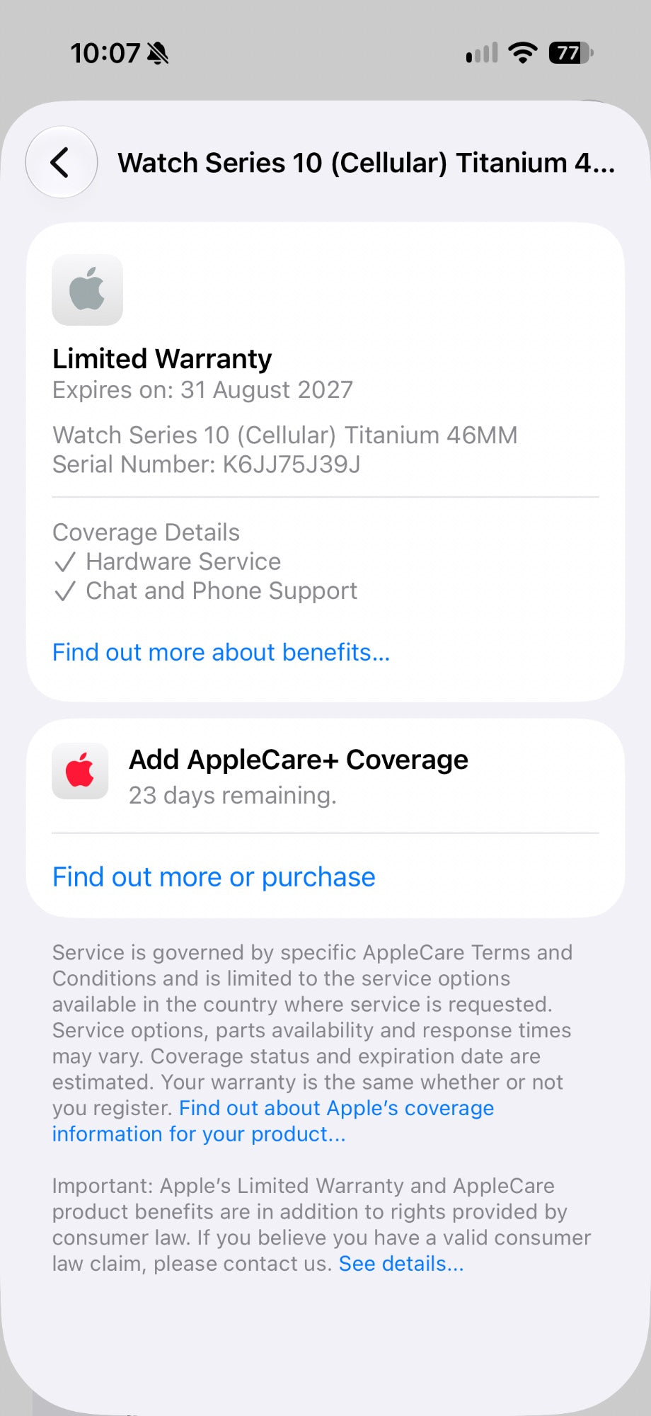 Apple Watch Series 10 GPS Cellular 46mm Gold Titanium Starlight Band M/L