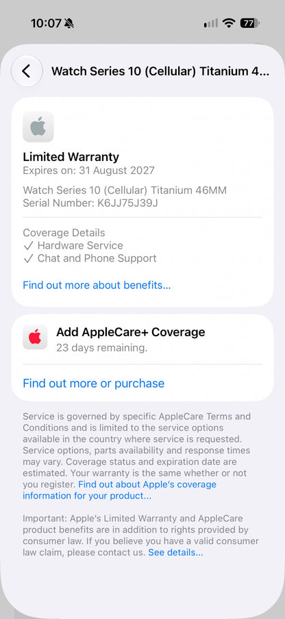 Apple Watch Series 10 GPS Cellular 46mm Gold Titanium Starlight Band M/L